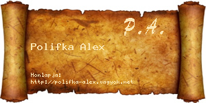 Polifka Alex névjegykártya